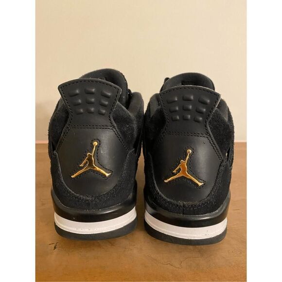 Jordan Nike size 6.5 Youth big kids 4 Retro Royalty (PS) sneakers gold black - Picture 4 of 7